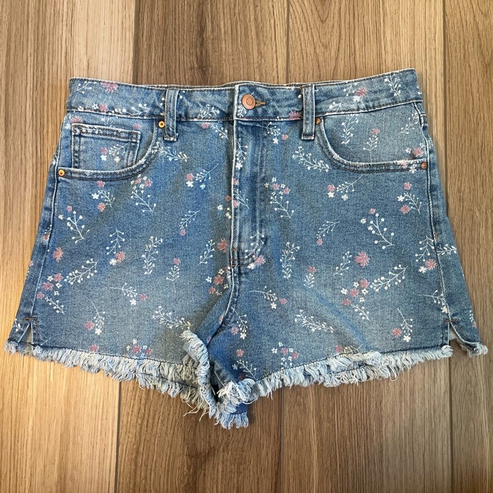 Celebrity Pink Floral Denim Shorts